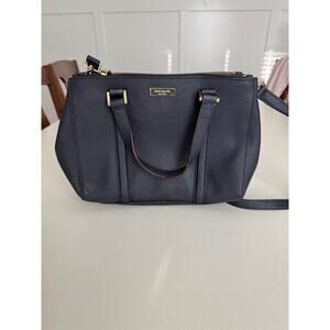 Kate Spade Newbury Lane Loden Satchel French Navy Saffiano Leather Crossbody Bag